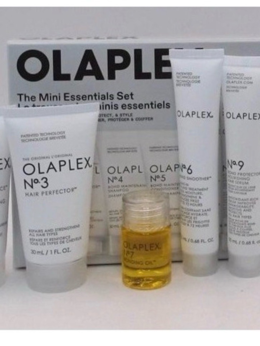 OLAPLEX Travel Mini Hair Repair Set - White Tubes with Gold Accent